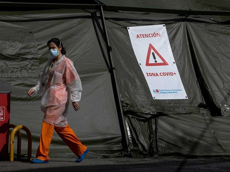 Spain coronavirus tent