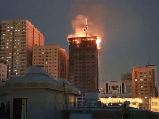 Photos: Fire breaks out in an under-construction building in Sharjah