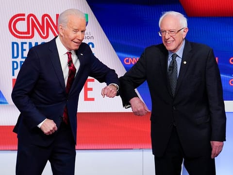 Joe Biden, left, and Bernie Sanders.
