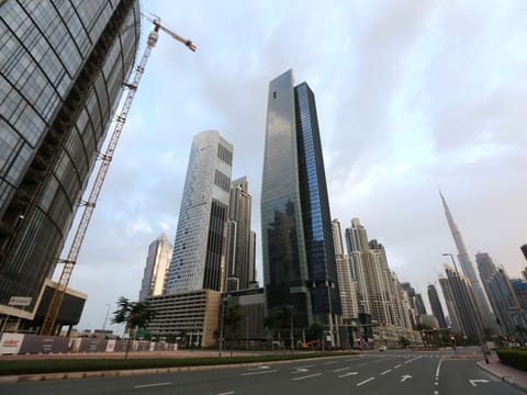 A general view of Business Bay area, Dubai, under restrictions imposed to prevent the spread of the coronavirus disease (COVID-19)