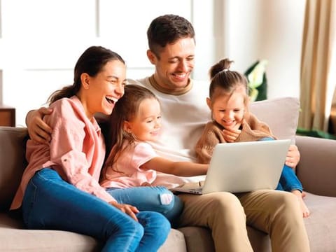 With a computer and an internet connection, families can maintain a healthy social life, even while keeping a safe distance from others