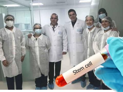 Members of the research team at the Abu Dhabi Stem Cell Center, United Arab Emirates.