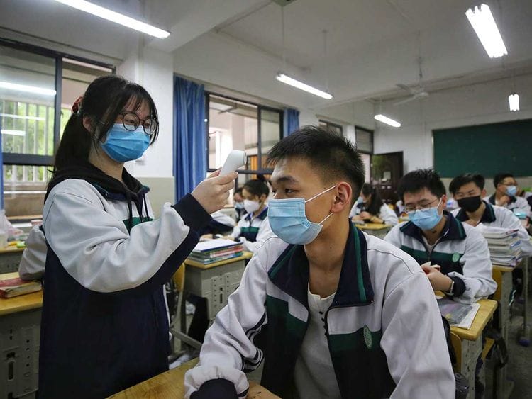 Wuhan school students China
