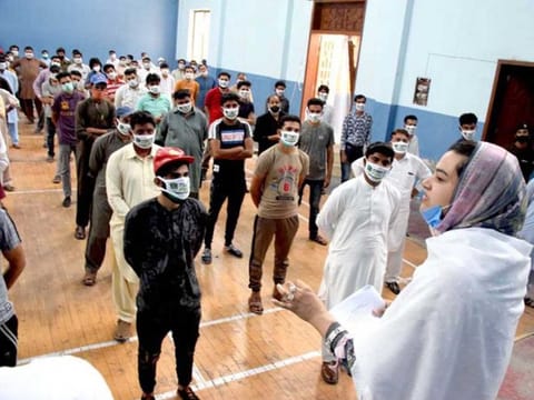 Assistant Commissioner Javeria Maqbool Randhawa addressing a training session of Prime Minister COVID -19 Relief Tiger Force. The Tiger Force comprising of youth has been formed to help the government officials in relief efforts. 