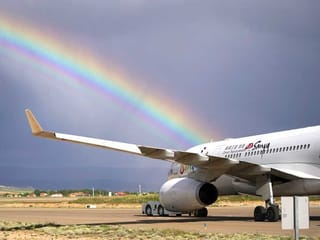 The planes in Spain parked neatly on the plain