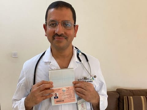 Dr Abdul Rahman Cheenammadath with his new 10 year visa 