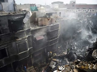 Photos: Pakistan International Airlines plane from Lahore crashes in Karachi