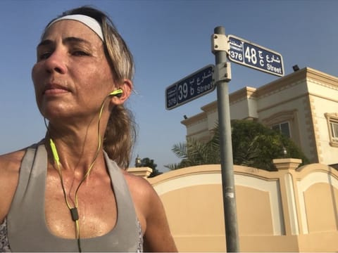 Lebanese expat Yasmine Salaam undertakes her run in the wee hours of the day.