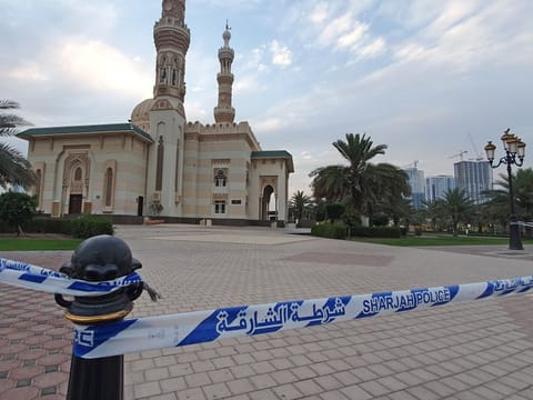 Mosque in Al Majaz waterfront in Sharjah. 