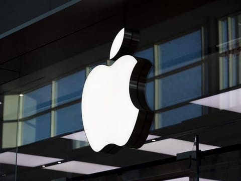 An Apple inc. logo is displayed at their store at Yorkdale mall in Toronto.