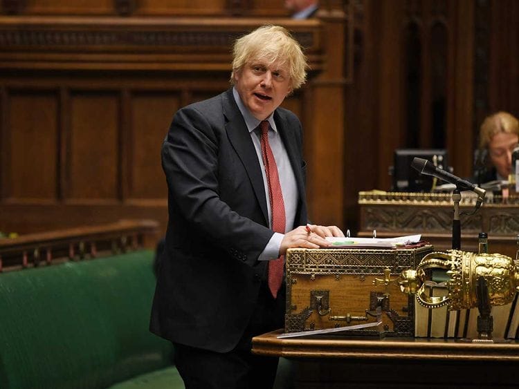  Britain's Prime Minister Boris Johnson in Parliament