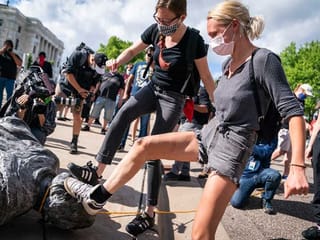 Anti-racism protests sweep the US leaving toppled Columbus statues in their wake