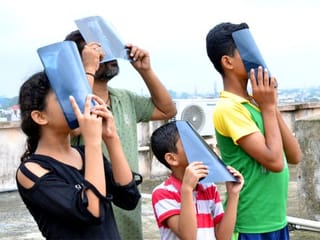 Here's how skywatchers viewed the  'Ring of fire' solar eclipse