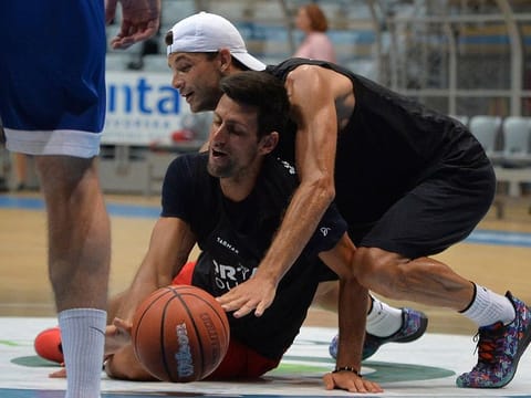 This photo of Grigor Dimitrov (rear) playing basketball with Novak Djokovic in Zadar, Croatia ahead of the tennis Tour raised a lot of eyebrows as it showed no respect to social distancing norms.