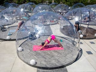 COVID-19: Toronto gets outdoor domes for practising yoga
