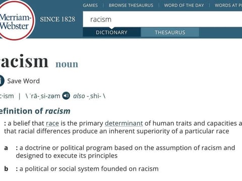 Merriam-Webster says that it would revise its entry on 'racism'