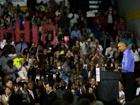 Former President Obama speaks in Cleveland, Ohio, Sept. 13, 2018. More than three years after his exit, the 44th president of the U.S. is back on a political battlefield he longed to leave, drawn into the fight by an enemy, President Donald Trump, who is hellbent on erasing him, and by a friend, former Vice President Joseph Biden, the presumptive Democratic presidential nominee, who is equally intent on embracing him. 