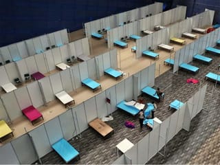 Pictures: Commonwealth games village stadium in New Delhi, India, converted into COVID-19 centre