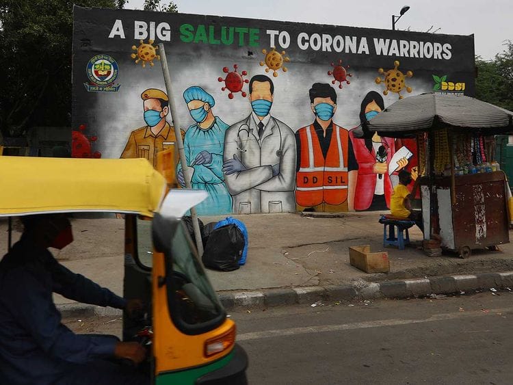 Coronavirus india graffiti frontline workers thanks