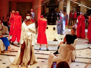 COVID-19: Fashion show in Germany see socially distant and masked models walk the ramp

