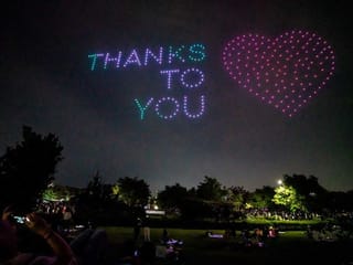 Hundreds of drones light up Seoul sky with COVID-19 messages