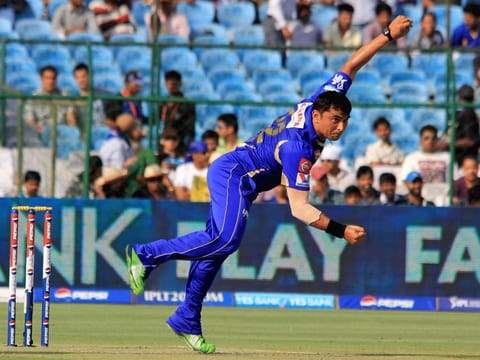 Pravin Tambe, the age-defying leg spinner of Indian cricket, in action during the IPL.
