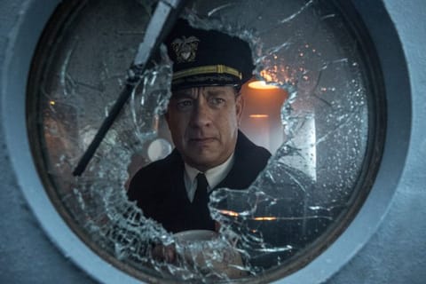 This image released by Apple TV Plus shows Tom Hanks in a scene from 'Greyhound.'