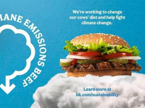 In this photo provided by Burger King, shows the company announcing its work to help address a core industry challenge: the environmental impact of beef.