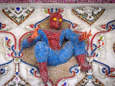 Superheroes and mythical creatures adorn Bangkok's 'David Beckham' temple