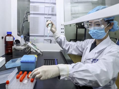 Samples of the COVID-19 inactivated vaccine were tested at a vaccine production plant (Sinopharm) in Beijing earlier 