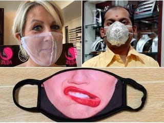 Gold, diamonds, jeans and more: Crazy face masks spotted on social media during the coronavirus pandemic