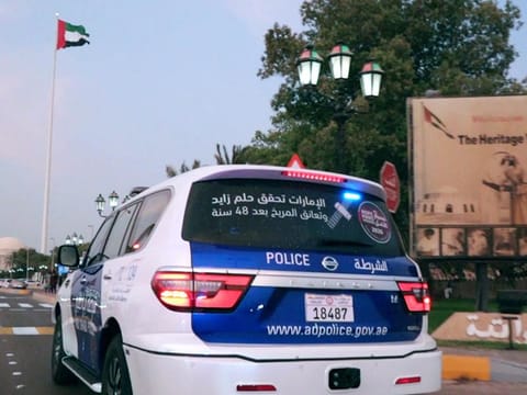 Police patrols spotted with Hope Probe logos in Abu Dhabi 