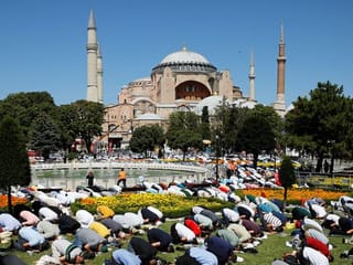 Istanbul's Hagia Sophia opens as a mosque for Muslim prayers