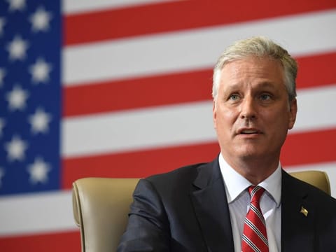 In this file photo National Security Advisor Robert O'Brien attends a briefing on Enhanced Narcotics Operations at the US Southern Command in Doral, Florida, on July 10, 2020. President Donald Trump's national security advisor, Robert O'Brien, has tested positive for COVID-19, the White House said on July 27, 2020. O'Brien, who holds a key role in the administration, " has been self-isolating and working from a secure location off site," the White House said in a statement.