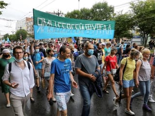 Pictures: Massive protests in Russia's far east rattle Kremlin