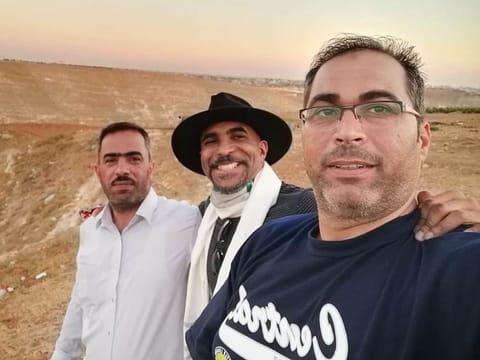 UAE-based actor Rik Aby (centre) with friends in Jordan. He has been stranded there since March due to COVID-19 travel restrictions. 