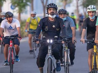 Photos: Sheikh Mohammed tours Dubai on a bicycle