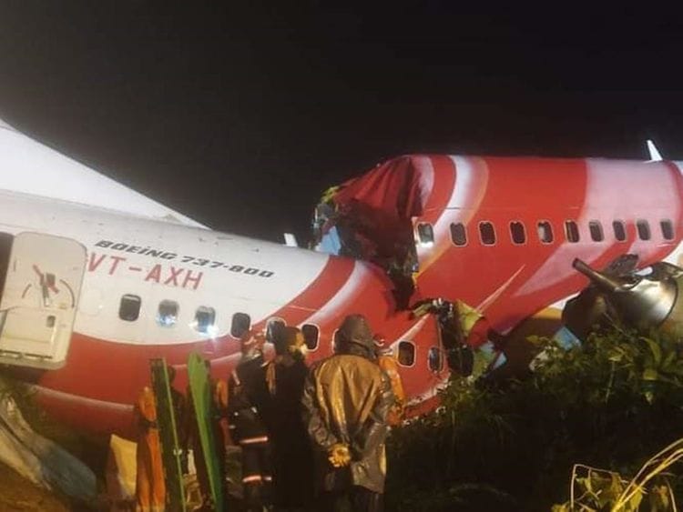 Plane split into two