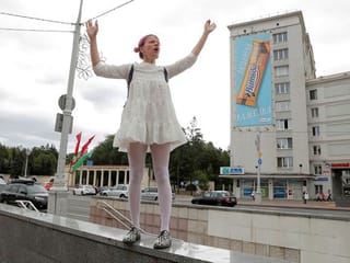 Belarus protests: Scenes of protests on the the streets of Minsk