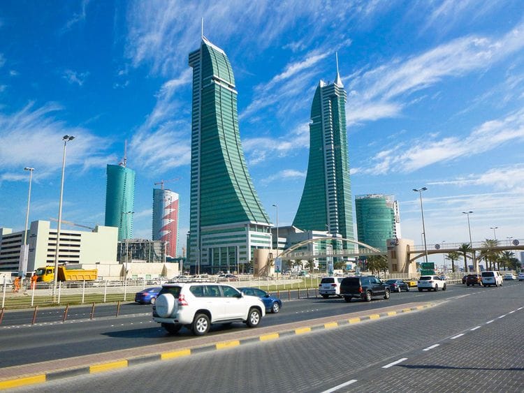 Stock Bahrain Manama skyline 