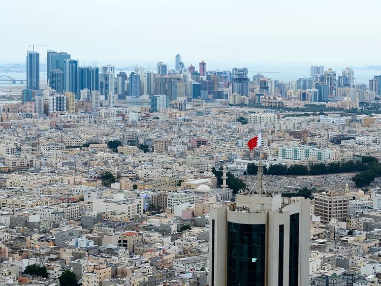 Stock Bahrain Manama skyline 