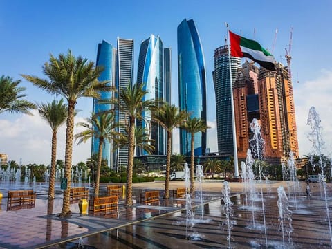 Abu Dhabi city skyline. UAE’s GDP to grow by 6.2 per cent in 2022 and 6.7 per cent in 2023, driven primarily by a surging oil sector.