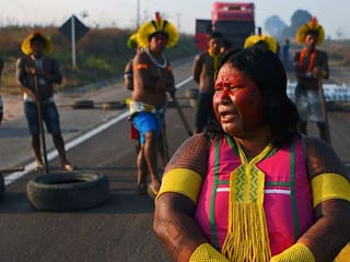 Photos: Indigenous tribe blocks key Brazil grains export route 