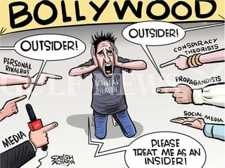 Cartoon from Satish Acharya: Bollywood and its 'outsiders'