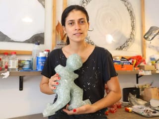 Lebanese artist makes glass sculptures from Beirut port explosion debris