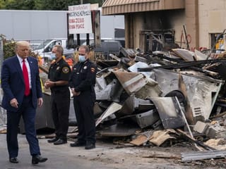 Trump visits Wisconsin, offering support for police with little mention of shooting