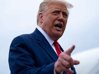 President Donald Trump speaks to reporters before boarding Air Force One at Joint Base Andrews in Maryland, Sept. 1 2020.