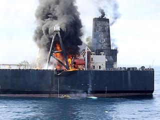 Indian Oil-chartered supertanker catches fire off Sri Lanka