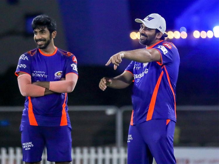 Jasprit Bumrah (left) with Zaheer Khan