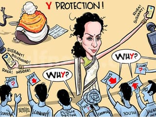 Cartoons by Satish: Kangana Ranaut gets Y+ security